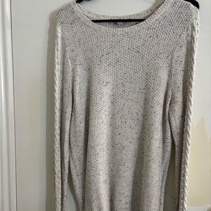 LOFT Speckled Cream Crewneck Sweater